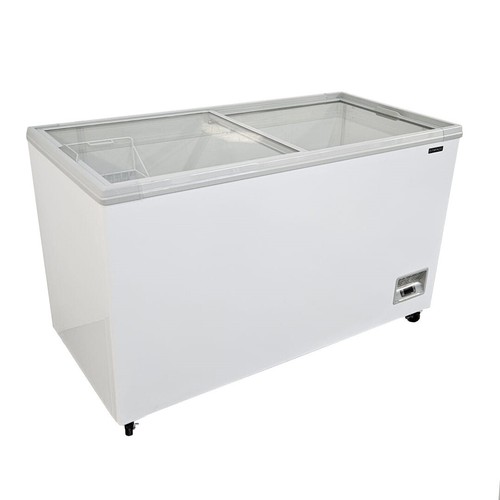 Flat top glass display chest - top,